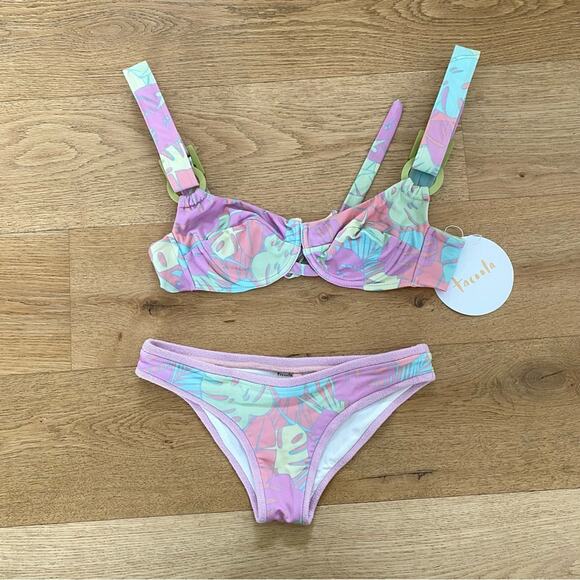 Tacoola - Two Piece Bikini in Pastel Purple Blue and Green - Picture 1 of 7